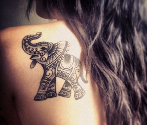 elephant trunk up tattoo